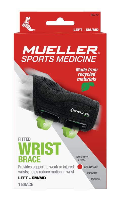 Mueller Green Fitted Wrist Brace, Carpal Tunnel Stabilizer, Hand ...
