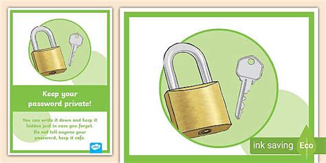 Computing Area Reminder Poster Keep Your Password Private - ict