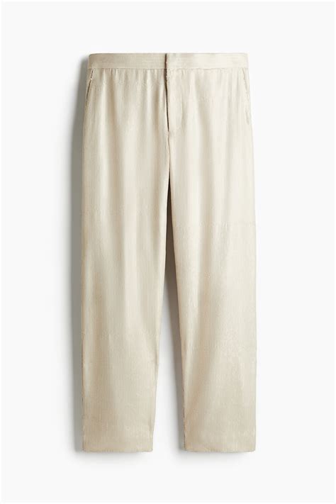 Men’s Light beige Relaxed Fit Sequined trousers | H&M IN