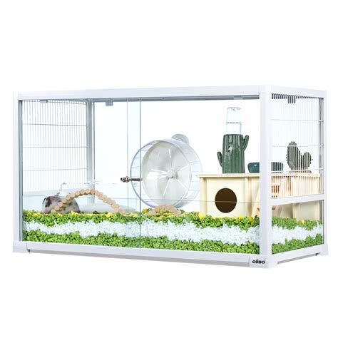 Oiibo Glass Large Hamster Cage Mice And Rat House Small | Desertcart INDIA