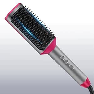 Hair Straightener Brush 2 in 1, 2024 Upgrade Plus Straightening Brush ...
