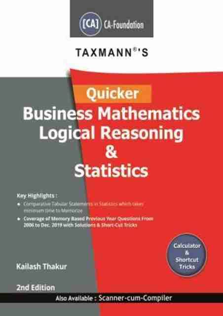 Taxmann CA – Foundation Quicker Business Mathematics Logical Reasoning ...