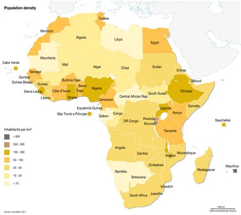 Population Density Map Of Africa