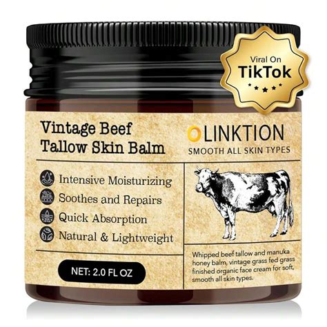 Beef Tallow Honey Balm For Skin:100% Grass-Fed Beef Tallow Moisturizer ...