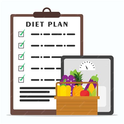 Diet plan with healthy food scale and checklist for weight loss ...