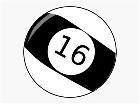 Sixteen Billiard Ball Clip - Billiard Ball Number 16 , Free Transparent ...