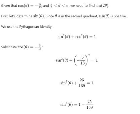 If cos theta = -5/13 and π/2