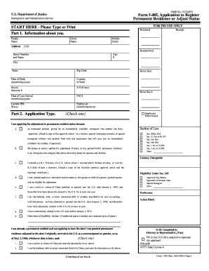 USCIS Form I-485, Application to Register Permanent Residence - Blank ...