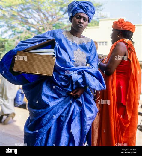 Two Gambian women with traditional dress, Banjul, Gambia, West Africa ...