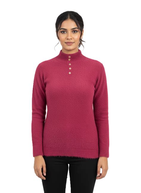 KRITI Winter Hair Wool Top Neck Ring Megenta Colour For Women – Kriti ...