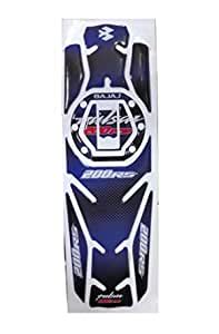 Open Throttle Racers Bajaj Pulsar RS200 Compatible Tank Pad Combo Blue ...