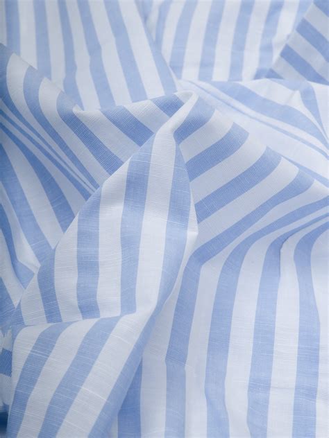 Buy Blue & White Striped Cotton Linen Formal Shirt for Men | BROW