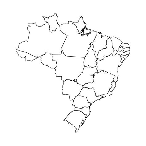 Outline Sketch Map of Brazil With States and Cities 25843915 Vector Art at Vecteezy