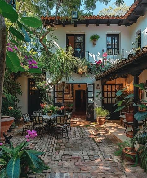 Spanish Colonial Patio with Greenery
