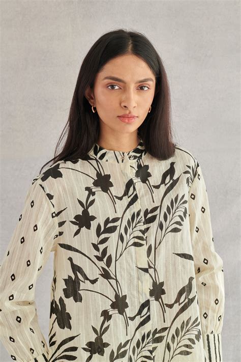 Theo Creme Printed Cotton Shirt – Roho
