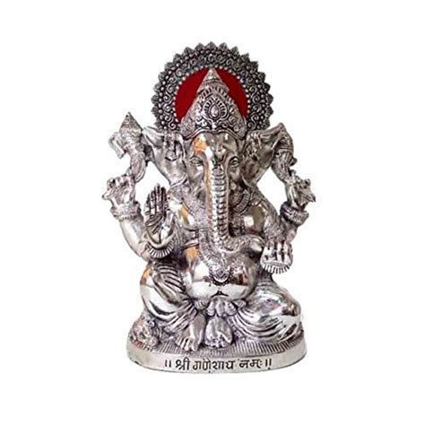 Buy Rci Handicrafts White Metal Silver Plated Ganesh Showpiece Idol for ...