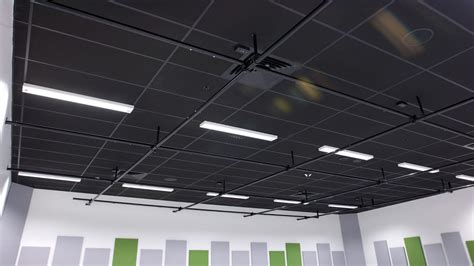 Suspended Black Ceiling Tiles Vinyl Laminated EasyClean & Wipeable ...