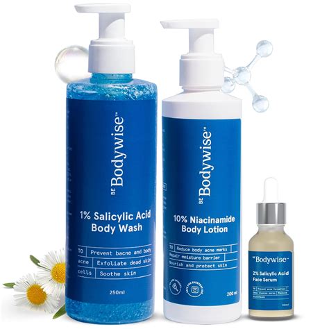 Buy Be Bodywise 1% Salicylic Acid Body Wash, 10% Niacinamide Face ...