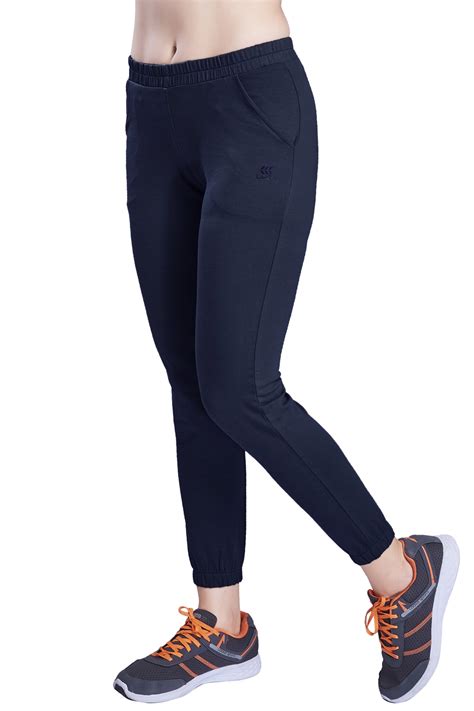 Laasa Sports | Women Navy Blue Cotton Joggers for Women