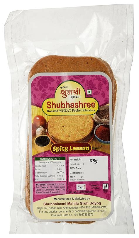 Shubhashree Spicy Garlic Pocket Khakra , 6 Packs x 50g = 300g : Amazon ...