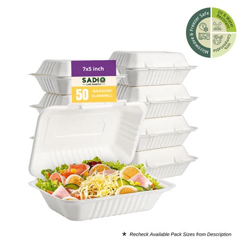 7X5 inch (18X13 cm) Clamshell Bagasse (White) – SADHO by Business Point ...