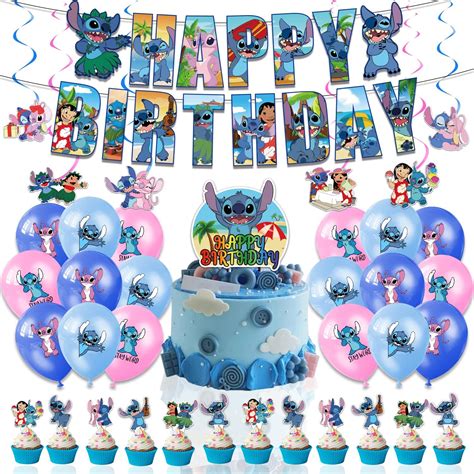 Buy Lilo and Stitch Theme Birthday Party Supplies include Banner, Cake ...