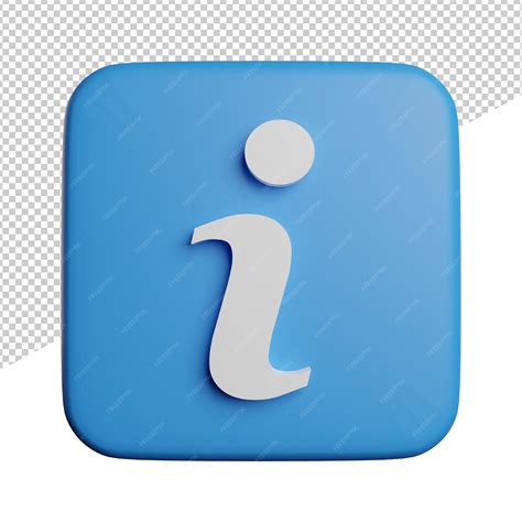 Information warning front view 3d rendering illustration icon png or ...