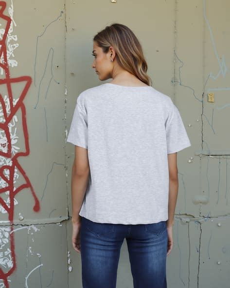 Buy Grey Melange Tshirts for Women by Shein Online | sheinindia.in