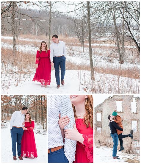 Wisconsin Winter Engagement Photos: Indian Lake County Park