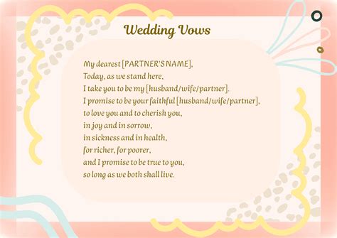 Marriage Vows Template