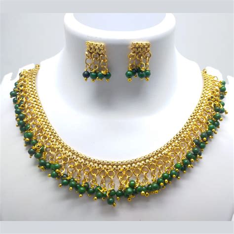 Palak Art Gold Plated Beads Necklace Set – JewelEMarket