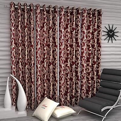 Buy Home Sizzler Abstract 4 Piece Eyelet Polyester Door Curtain Set ...