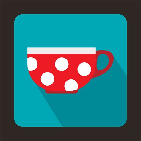 Red cup with white dots icon, flat style 14467015 Vector Art at Vecteezy