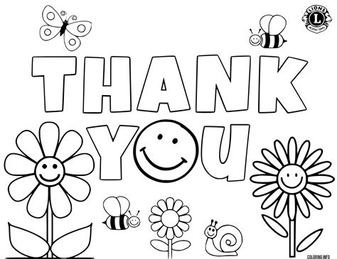 Printable Thank You Coloring Pages