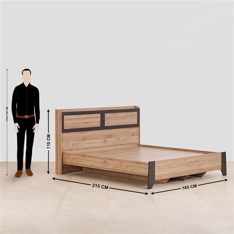Buy Helios Amberly Sigma Queen Bed - Brown from Helios by Home Centre ...