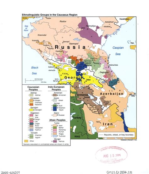 Ethnolinguistic groups in the Caucasus region (2004) | Old New Maps