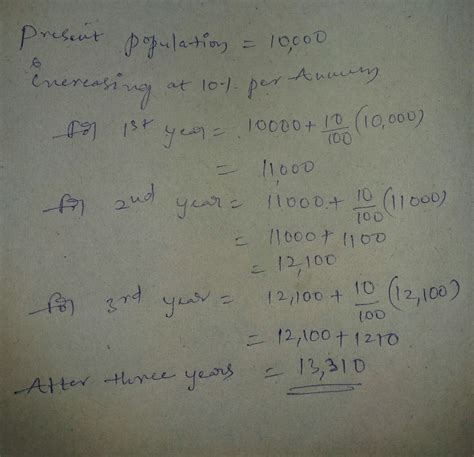 The population of a village is increasing @10 percent per annum. If the ...