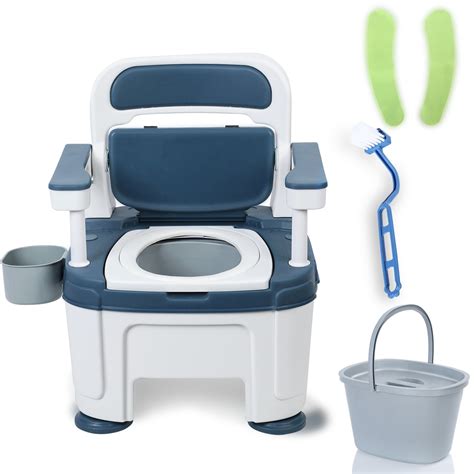 Aqyh Portable Toilet for Adults Height Adjustable Bedside Commode Chair ...