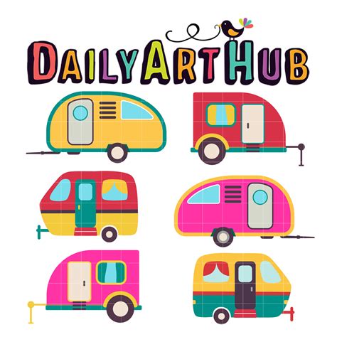 Camping Car Clip Art Set – Daily Art Hub // Graphics, Alphabets & SVG