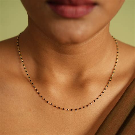 Traditional Silver Mangalsutra Black Beads Ekaparna Design