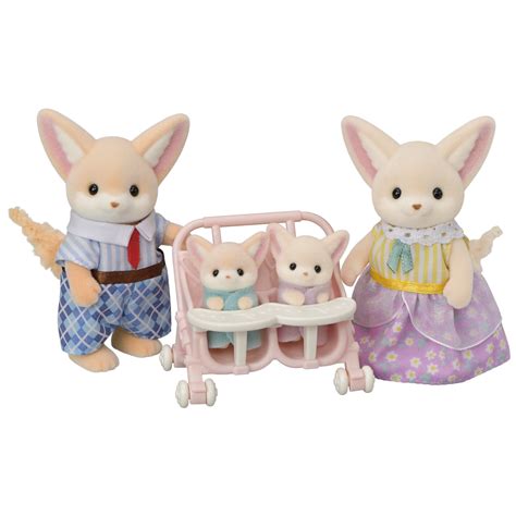 Calico Critters Fennec Fox Family Set, 4 Stylish Collectible Doll ...