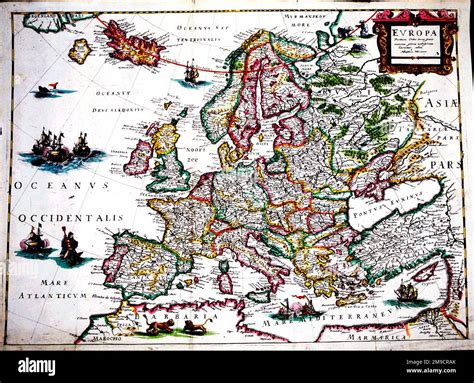 17th century Map of Europe Stock Photo - Alamy