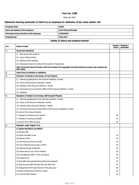 Image result for Form 12BB Submission