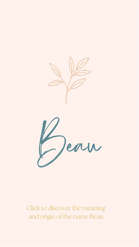 Meaning and Origin of the Name Beau