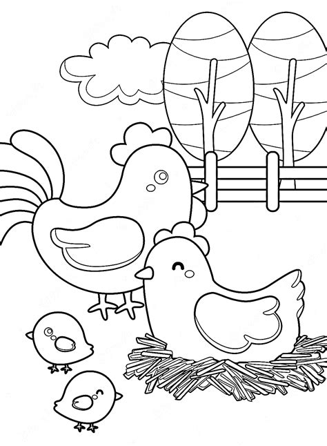 Poule Colouring Coloriages Poulet Chickens Poussin Comb Webstockreview ...