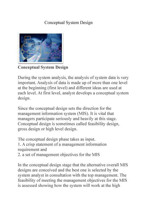 Conceptual System Design unit 3 of mis - Conceptual System Design ...