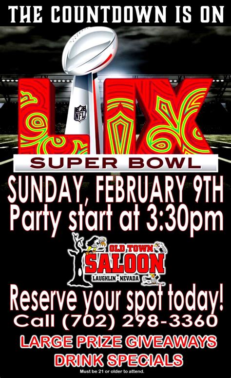 RESERVE YOUR SPOT TODAY…Old Town’s ANNUAL SUPERBOWL BASH!!!, 2850 S ...