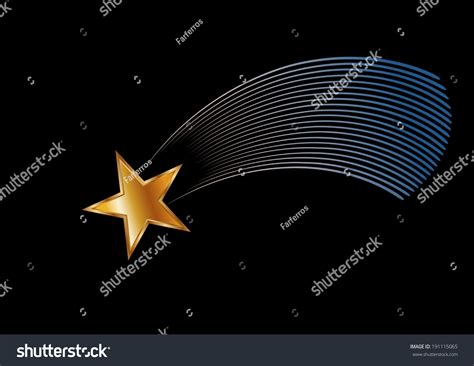 Vector Drawing Shooting Star On Black Stock Vector (Royalty Free ...