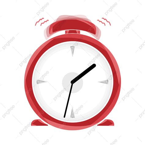 Cute Alarm Clock Clipart Transparent Background, Red Geometric Alarm ...