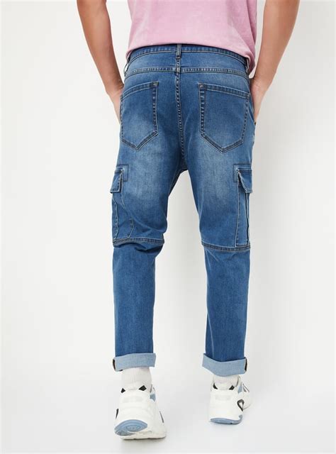 Buy Men Stonewashed Regular Fit Cargo Jeans Online at just Rs. 1699.0 ...